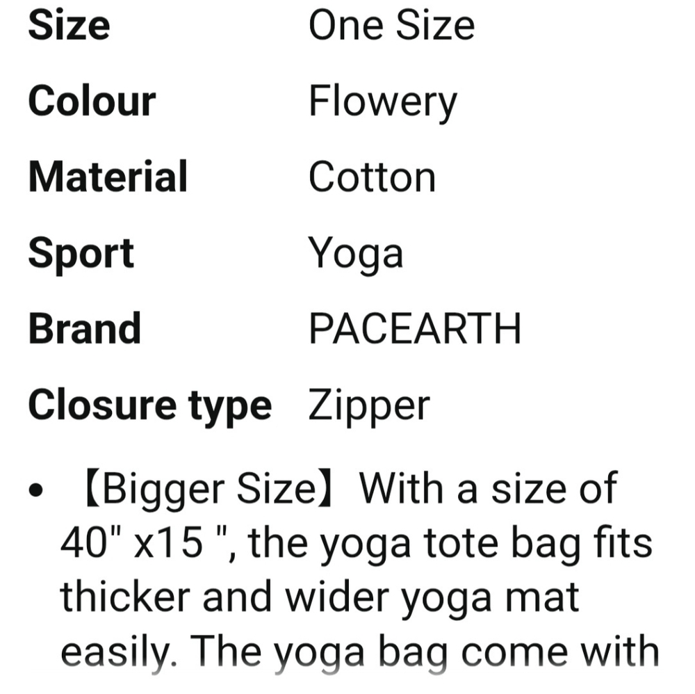 NIB! Pacearth Yoga Mat Bag with Adjustable Straps - Picture 4 of 5